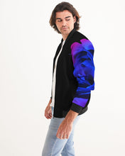将图片加载到图库查看器,Blue&Purple Rose Men's Bomber Jacket