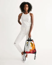 Load image into Gallery viewer, Fall Roses White Canvas Drawstring Bag