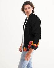 将图片加载到图库查看器,Fall Roses-Black Men's Bomber Jacket