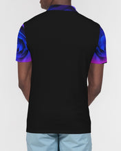 Load image into Gallery viewer, Blue&Purple Rose Men's Slim Fit Short Sleeve Polo