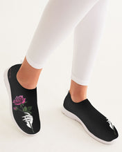Cargar imagen en el visor de la galería, Fall Roses-Black Women's Slip-On Flyknit Shoe