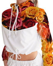 将图片加载到图库查看器,Fall Roses White Women's Cropped Windbreaker