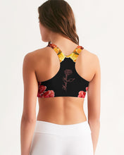 将图片加载到图库查看器,Fall Roses-Black Women's Seamless Sports Bra