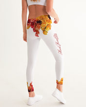 将图片加载到图库查看器,Fall Roses White Women's Yoga Pants