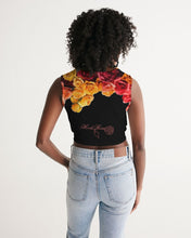 将图片加载到图库查看器,Fall Roses-Black Women's Twist-Front Tank