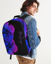 将图片加载到图库查看器,Blue & Purple Rose Large Backpack