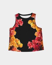 将图片加载到图库查看器,Fall Roses-Black Women's Cropped Tank