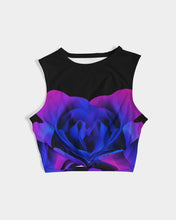 将图片加载到图库查看器,Blue&Purple Rose Women's Twist-Front Tank