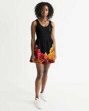将图片加载到图库查看器,Fall Roses-Black Women's Scoop Neck Skater Dress