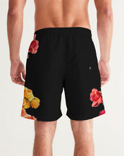 将图片加载到图库查看器,Fall Roses-Black Men's Swim Trunk