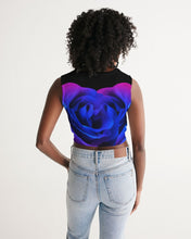 将图片加载到图库查看器,Blue&Purple Rose Women's Twist-Front Tank