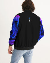 将图片加载到图库查看器,Blue&Purple Rose Men's Bomber Jacket