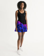 将图片加载到图库查看器,Blue&Purple Rose Women's Scoop Neck Skater Dress