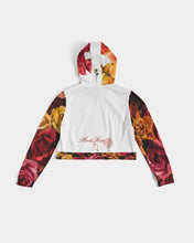 Load image into Gallery viewer, Fall Roses White Women's Cropped Hoodie