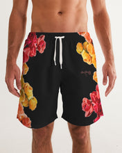 将图片加载到图库查看器,Fall Roses-Black Men's Swim Trunk