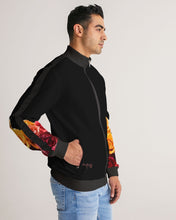 Charger l'image dans la galerie, Fall Roses-Black Men's Stripe-Sleeve Track Jacket