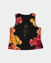 将图片加载到图库查看器,Fall Roses-Black Women's Cropped Tank