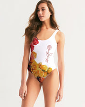 Load image into Gallery viewer, Fall Roses White Women's One-Piece Swimsuit
