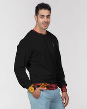 Charger l'image dans la galerie, Fall Roses-Black Men's Classic French Terry Crewneck Pullover