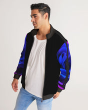 Load image into Gallery viewer, Blue&Purple Rose Men's Stripe-Sleeve Track Jacket