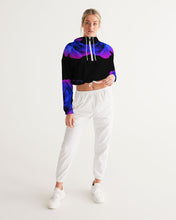 将图片加载到图库查看器,Blue&Purple Rose Women's Cropped Windbreaker