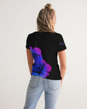 将图片加载到图库查看器,Blue&Purple Rose Women's V-Neck Tee