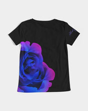 将图片加载到图库查看器,Blue&Purple Rose Women's V-Neck Tee