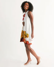 将图片加载到图库查看器,Fall Roses White Women's Halter Dress