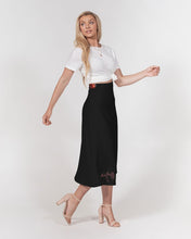 将图片加载到图库查看器,Fall Roses-Black Women's A-Line Midi Skirt