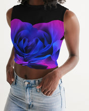 将图片加载到图库查看器,Blue&Purple Rose Women's Twist-Front Tank