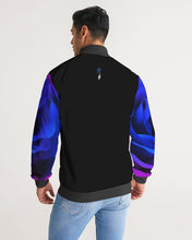 Load image into Gallery viewer, Blue&Purple Rose Men's Stripe-Sleeve Track Jacket