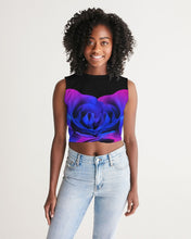 将图片加载到图库查看器,Blue&Purple Rose Women's Twist-Front Tank