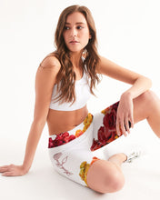 Load image into Gallery viewer, Fall Roses White Women's Mid-Rise Bike Shorts