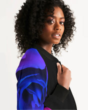 Load image into Gallery viewer, Blue&Purple Rose Women's Bomber Jacket