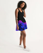 将图片加载到图库查看器,Blue&Purple Rose Women's Scoop Neck Skater Dress