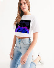将图片加载到图库查看器,Blue&Purple Rose Women's Cropped Tee