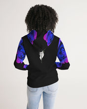 将图片加载到图库查看器,Blue&Purple Rose Women's Hoodie