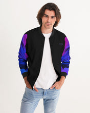 将图片加载到图库查看器,Blue&Purple Rose Men's Bomber Jacket
