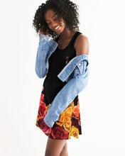 将图片加载到图库查看器,Fall Roses-Black Women's Racerback Dress