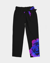 将图片加载到图库查看器,Blue&Purple Rose Women's Belted Tapered Pants