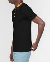 将图片加载到图库查看器,Fall Roses-Black Men's Slim Fit Short Sleeve Polo