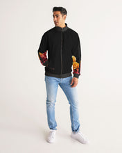 Charger l'image dans la galerie, Fall Roses-Black Men's Stripe-Sleeve Track Jacket