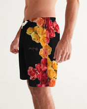 将图片加载到图库查看器,Fall Roses-Black Men's Swim Trunk