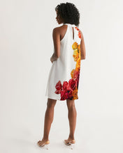 将图片加载到图库查看器,Fall Roses White Women's Halter Dress