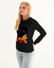 将图片加载到图库查看器,Fall Roses-Black Women's Graphic Sweatshirt