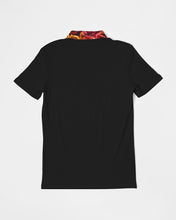 将图片加载到图库查看器,Fall Roses-Black Men's Slim Fit Short Sleeve Polo