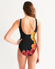 将图片加载到图库查看器,Fall Roses-Black Women's One-Piece Swimsuit