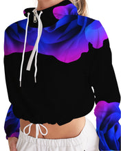 将图片加载到图库查看器,Blue&Purple Rose Women's Cropped Windbreaker
