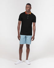 将图片加载到图库查看器,Fall Roses-Black Men's Slim Fit Short Sleeve Polo