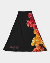 将图片加载到图库查看器,Fall Roses-Black Women's A-Line Midi Skirt